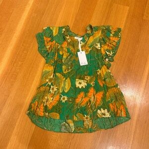 NWT Rose & Olive Floral Women’a Top Size Medium boho Cottagecore coquette